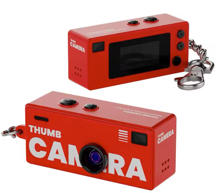 Mini Sleutelhanger Camera 1080P – Retro Digitale Camera met Scherm en Flitser