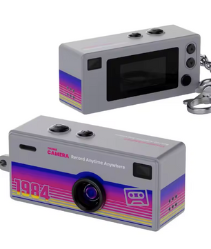 Mini Sleutelhanger Camera 1080P – Retro Digitale Camera met Scherm en Flitser