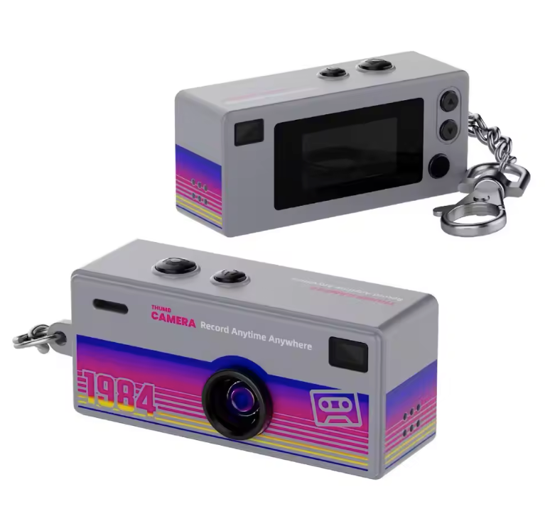 Mini Sleutelhanger Camera 1080P – Retro Digitale Camera met Scherm en Flitser