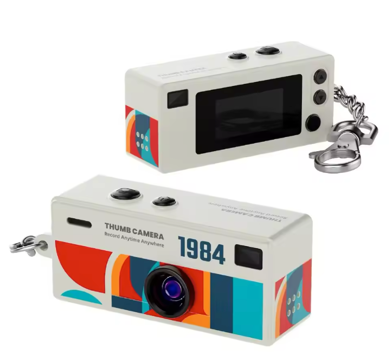 Mini Sleutelhanger Camera 1080P – Retro Digitale Camera met Scherm en Flitser