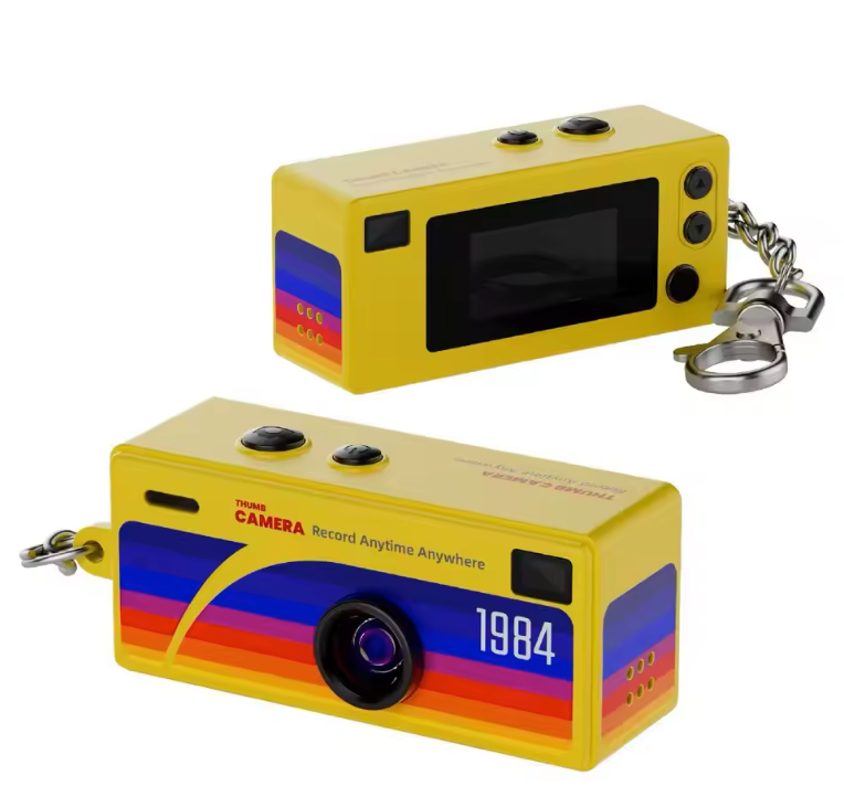 Mini Sleutelhanger Camera 1080P – Retro Digitale Camera met Scherm en Flitser