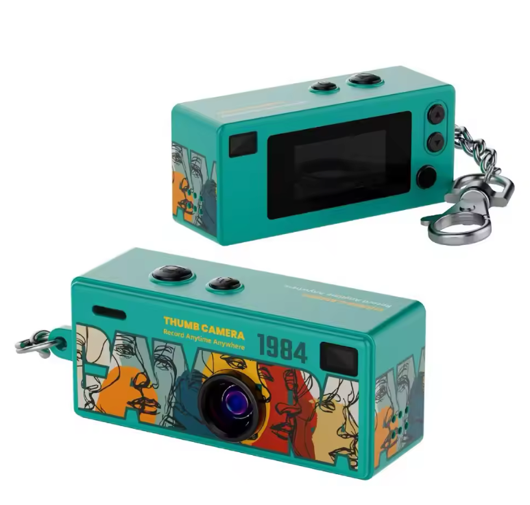 Mini Sleutelhanger Camera 1080P – Retro Digitale Camera met Scherm en Flitser