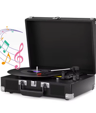 Platenspeler 3 Snelheden met Stereo Speakers en Koptelefoon