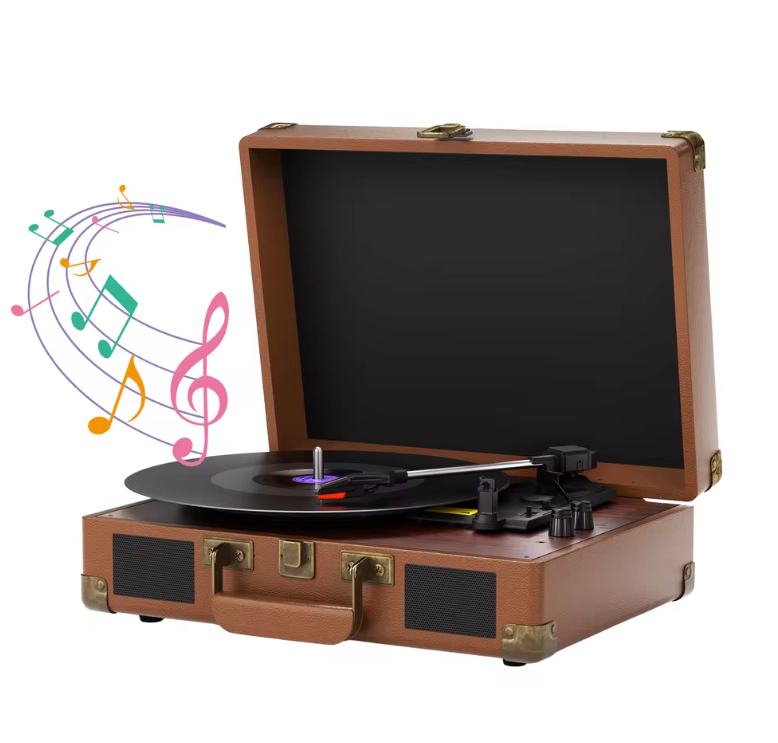 Platenspeler 3 Snelheden met Stereo Speakers en Koptelefoon