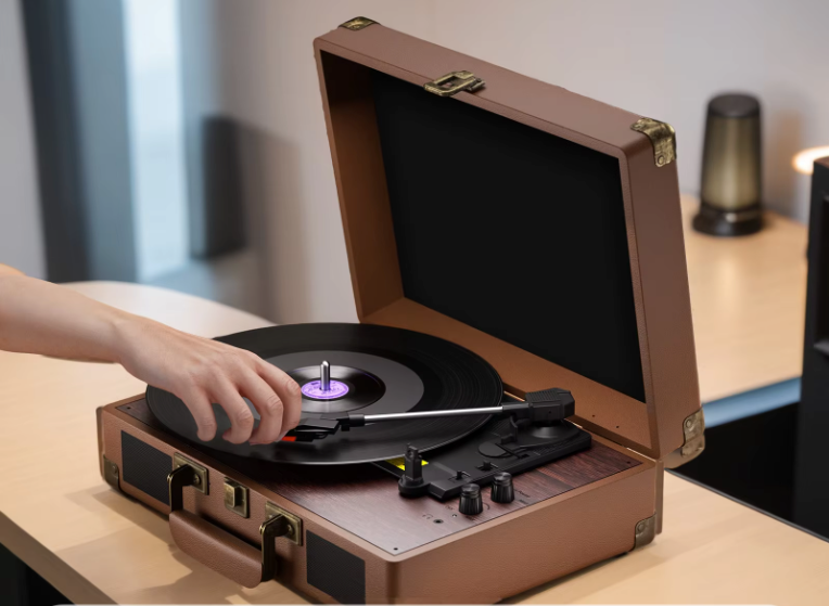Platenspeler 3 Snelheden met Stereo Speakers en Koptelefoon