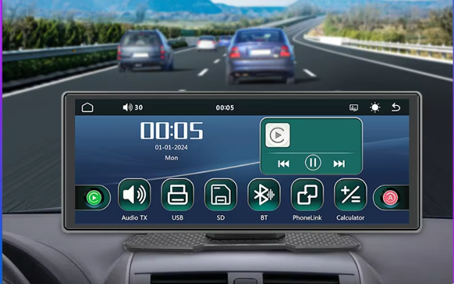 10.26 Inch CarPlay Scherm – Draadloos Android Auto Navigatie Display met Bluetooth
