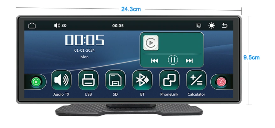 10.26 Inch CarPlay Scherm – Draadloos Android Auto Navigatie Display met Bluetooth