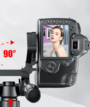 Telefoon en Camera Statief 140 cm – Aluminium Tripod met Pan Head en Quick Release Plaat, Verstelbaar en Lichtgewicht