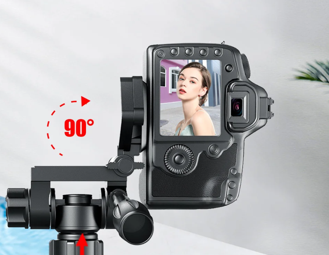 Telefoon en Camera Statief 140 cm – Aluminium Tripod met Pan Head en Quick Release Plaat, Verstelbaar en Lichtgewicht