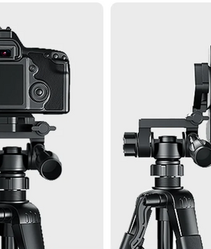 Telefoon en Camera Statief 140 cm – Aluminium Tripod met Pan Head en Quick Release Plaat, Verstelbaar en Lichtgewicht