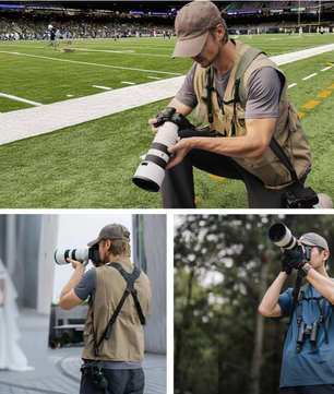 Professionele Camera Harnas – Dubbele Schouderband voor 3 Camera’s, Verstelbaar en Comfortabel