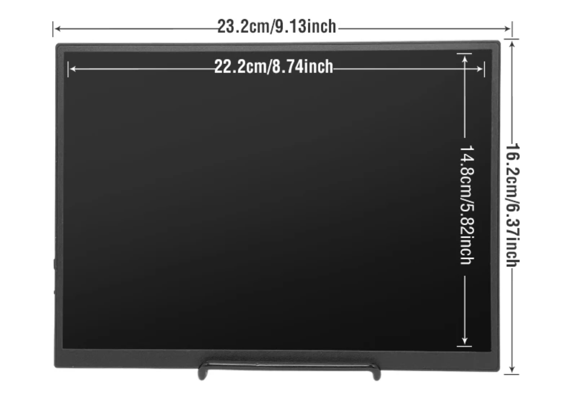 10.5 Inch Portable Monitor – 1920×1280 IPS Scherm met HDR, USB-C en HDMI, Lichtgewicht en Compact
