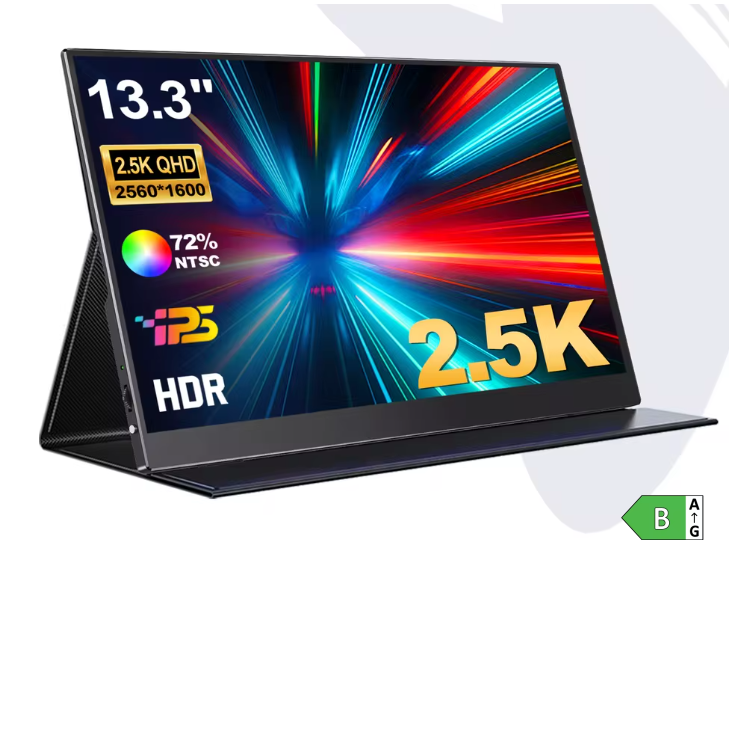 13.3 Inch Portable Monitor 2.5K – IPS Display met HDMI en USB-C, Gaming en Laptop Scherm