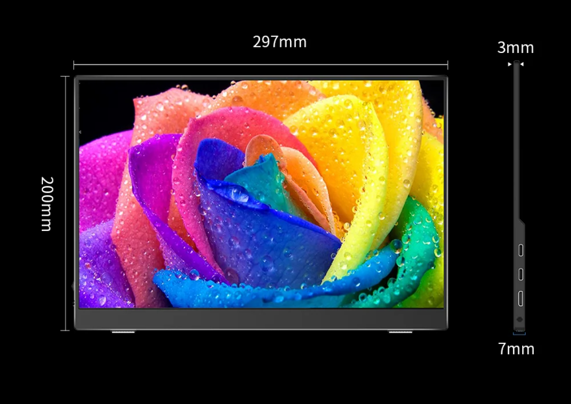 13.3 Inch Portable Monitor 2.5K – IPS Display met HDMI en USB-C, Gaming en Laptop Scherm