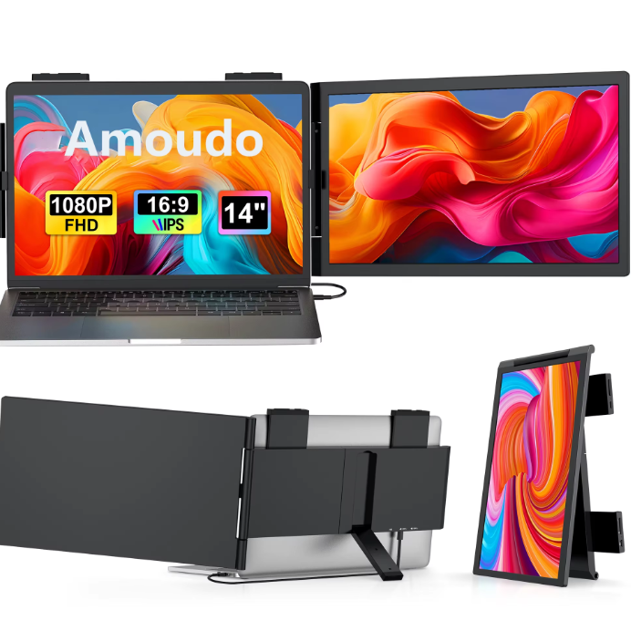 14 Inch Portable Monitor FHD – IPS Laptop Scherm Extension met USB-C en HDMI, Dual Screen