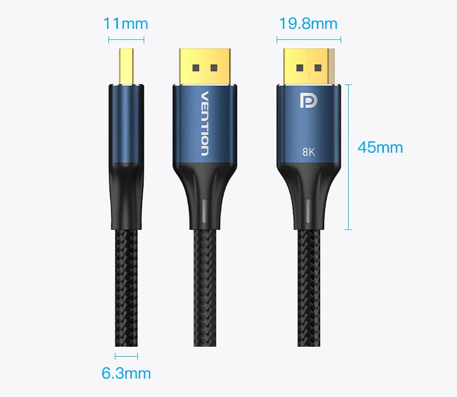 DisplayPort 1.4 Kabel 8K – DP naar DP Kabel met 4K 144Hz, 165Hz en HDR Ondersteuning
