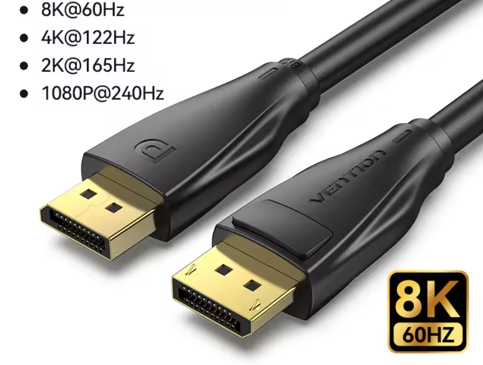 DisplayPort 1.4 Kabel 8K – DP naar DP Kabel met 4K 144Hz, 165Hz en HDR Ondersteuning