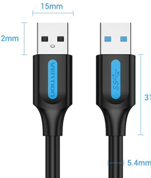 USB 3.0 Kabel Type A Male naar Male – High Speed 5Gbps Data Kabel voor PC, Laptop en Apparaten