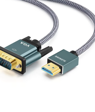 HDMI naar VGA Kabel – Adapterkabel met Aluminium Behuizing en Nylon Gevlochten Design