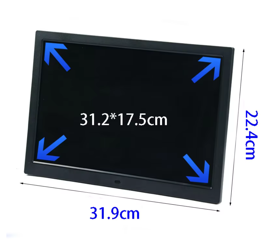14 Inch Digitale Fotolijst – HD Scherm met USB en SD, Video, Muziek en Kalender