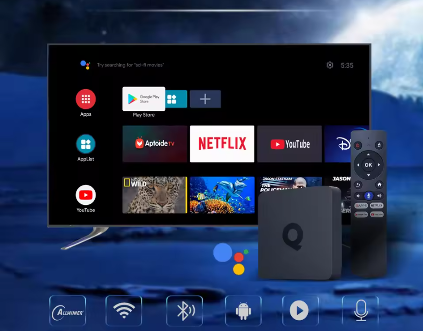 Android TV Box 8K – Smart Media Player met WiFi, 4GB RAM en Opslagopties
