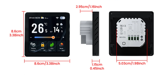 Slimme WiFi Thermostaat – Touchscreen Temperatuurregelaar voor Vloerverwarming en CV