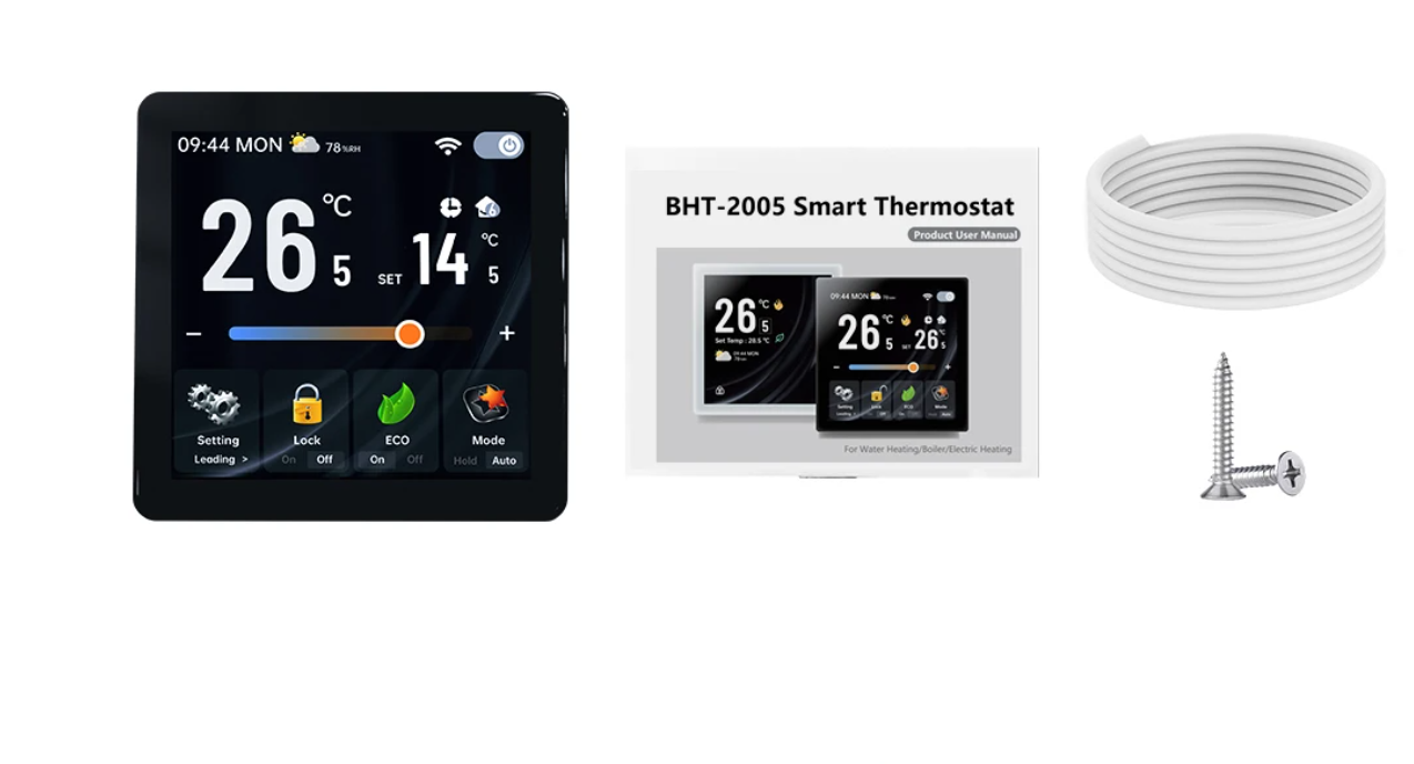Slimme WiFi Thermostaat – Touchscreen Temperatuurregelaar voor Vloerverwarming en CV