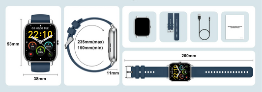 Smartwatch 1.85 Inch – Fitness Tracker met 110+ Sportmodi en Gezondheidsmonitor