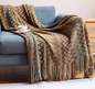 Gebreide Acryl Plaid met Kwastjes – Zachte Bohemian Deken voor Bank en Bed