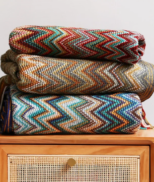 Gebreide Acryl Plaid met Kwastjes – Zachte Bohemian Deken voor Bank en Bed