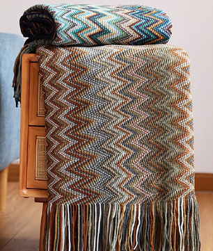 Gebreide Acryl Plaid met Kwastjes – Zachte Bohemian Deken voor Bank en Bed