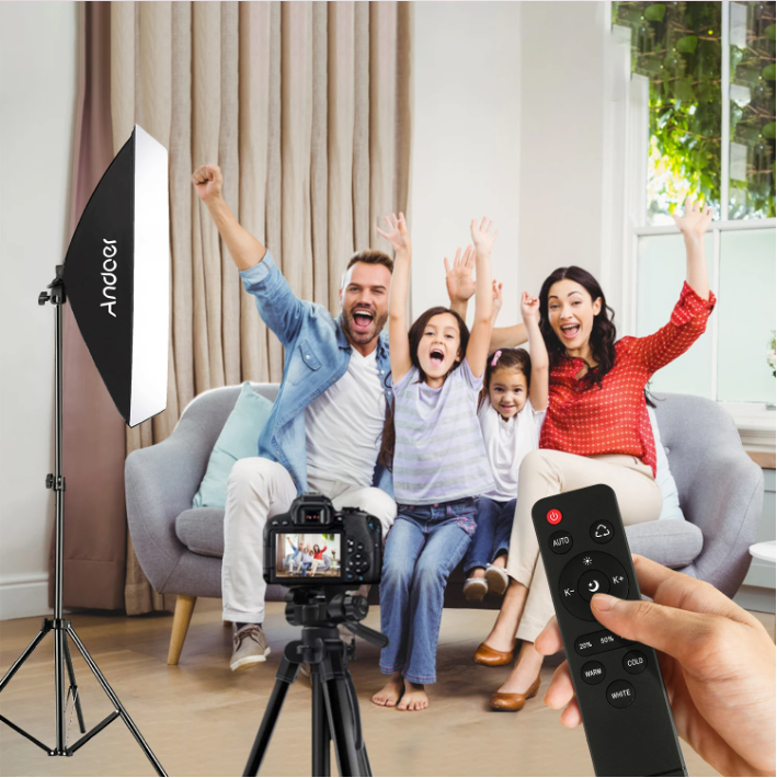 Fotografie Softbox Verlichtingsset – 2x LED Lampen met Statieven en Afstandsbediening