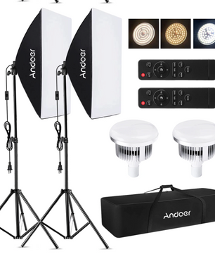 Fotografie Softbox Verlichtingsset – 2x LED Lampen met Statieven en Afstandsbediening