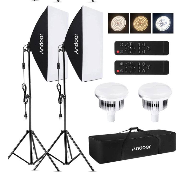 Fotografie Softbox Verlichtingsset – 2x LED Lampen met Statieven en Afstandsbediening