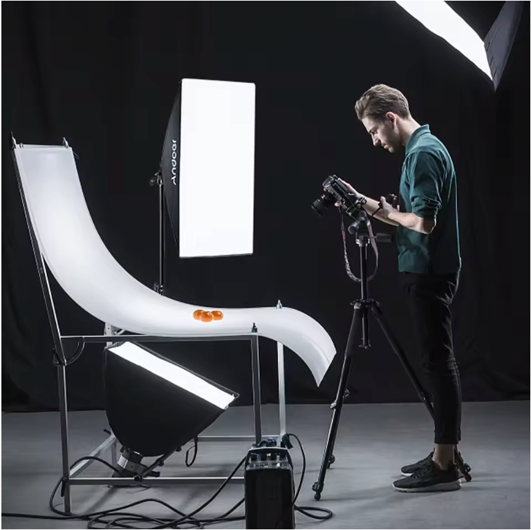 Fotografie Softbox Verlichtingsset – 3x LED Lampen met Boom Arm en Statieven
