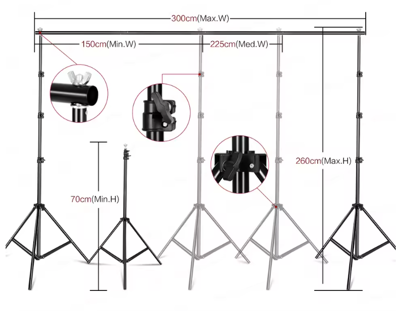 Complete Fotostudio Set – Softbox, Achtergrond Systeem en Verlichting Kit