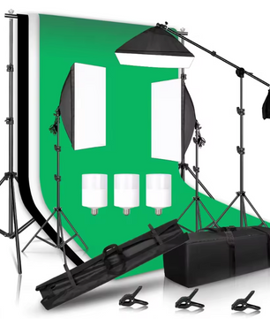Complete Fotostudio Set – Softbox, Achtergrond Systeem en Verlichting Kit
