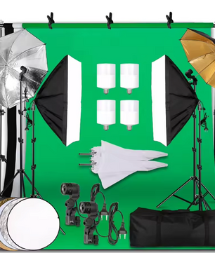 Complete Fotostudio Set – Softbox, Achtergrond Systeem en Verlichting Kit