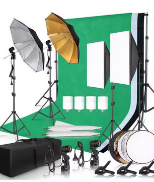Complete Fotostudio Set – Softbox, Achtergrond Systeem en Verlichting Kit