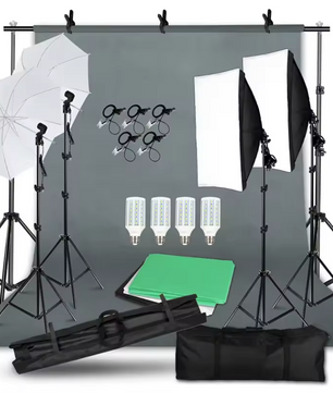 Complete Fotostudio Set – Softbox, Achtergrond Systeem en Verlichting Kit