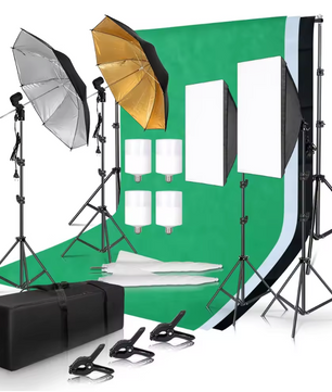 Complete Fotostudio Set – Softbox, Achtergrond Systeem en Verlichting Kit