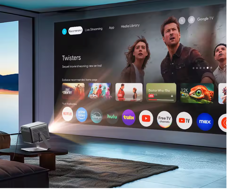 4K Projector met Android TV – Full HD, WiFi 6 en Autofocus met Stand