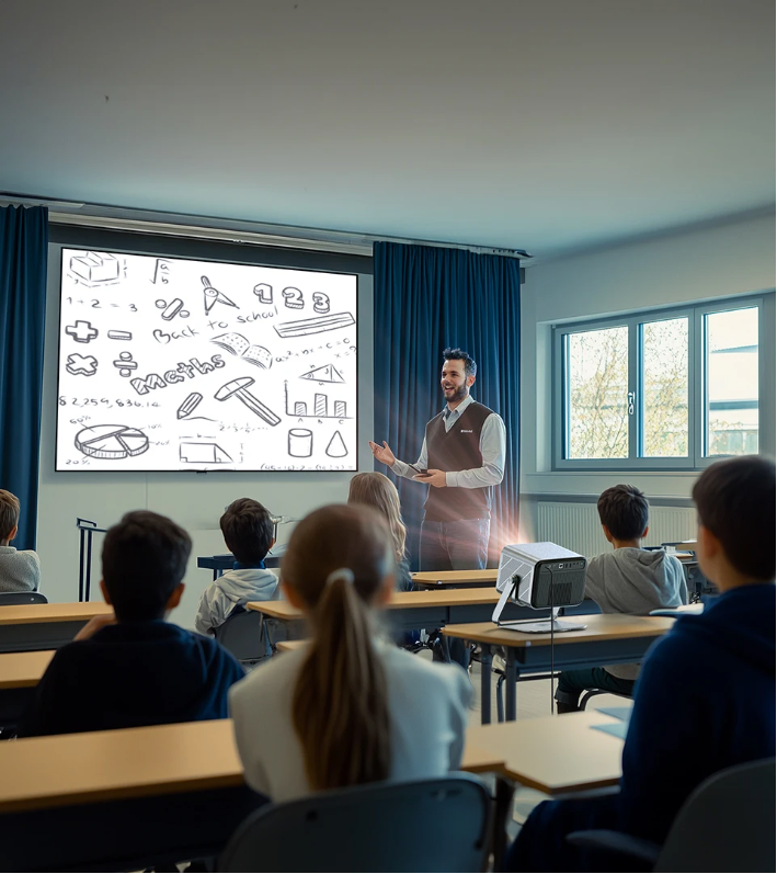 4K Projector met Android TV – Full HD, WiFi 6 en Autofocus met Stand