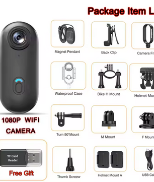 Mini Action Camera 1080P – Draagbare Bodycam met WiFi en Clip