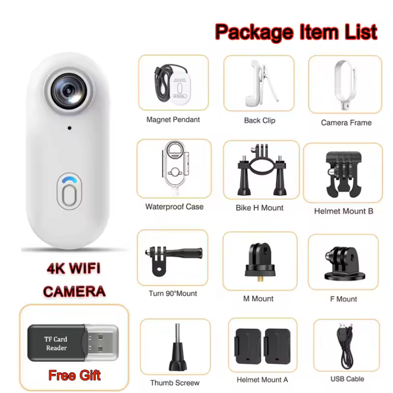 Mini Action Camera 1080P – Draagbare Bodycam met WiFi en Clip