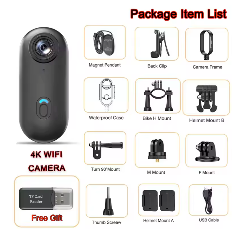Mini Action Camera 1080P – Draagbare Bodycam met WiFi en Clip