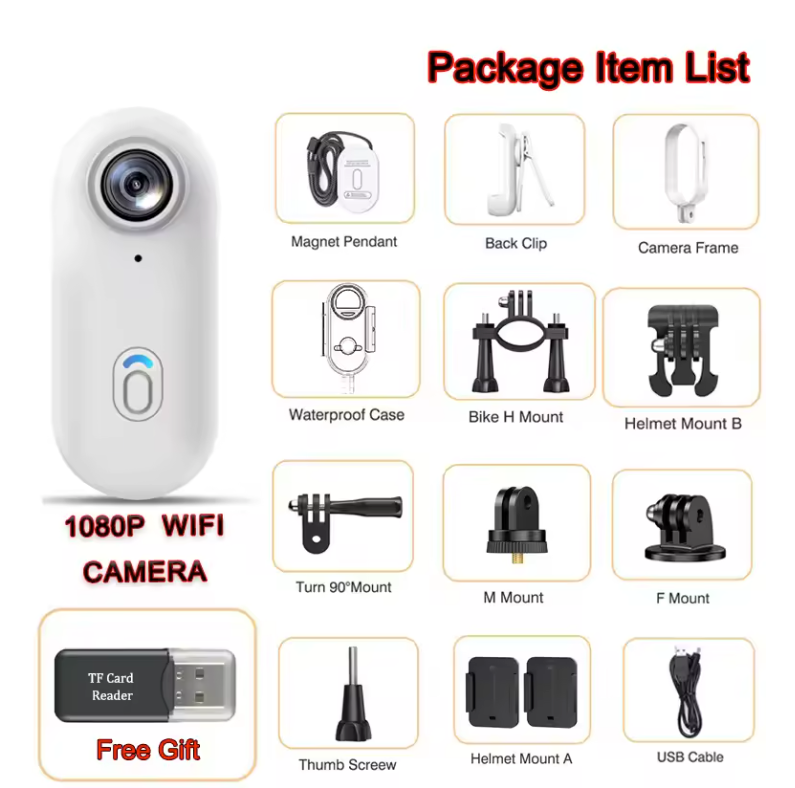 Mini Action Camera 1080P – Draagbare Bodycam met WiFi en Clip