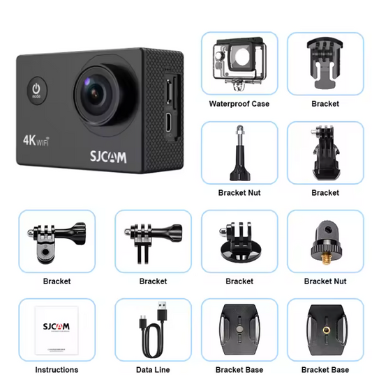4K Action Camera – 30M Waterdicht met WiFi en 170° Groothoek