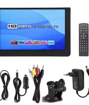 Draagbare TV 12 Inch – Digitale TV met Accu en USB