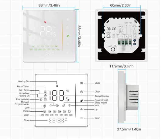 Smart Thermostaat WiFi – Vloerverwarming en CV met App en Voice